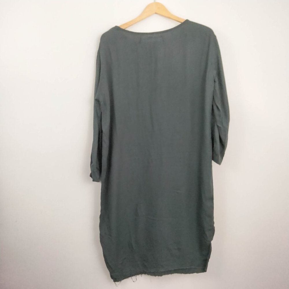 Black Crane Slim Dress Rayon Wool Small - Picture 7 of 10